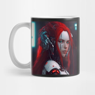 Cyberpunk Female Cyborg with Implants Photography Mug